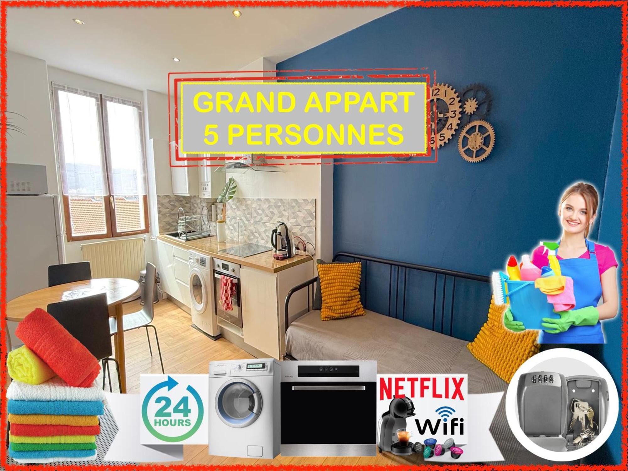 Apartmán 012 Chic & Cosy F2 34M2 Hypercentre Wifi Smart Tv Netflix Saint-Etienne  Exteriér fotografie